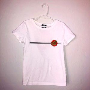 White Santa Cruz girls shirt (kids 7-8).